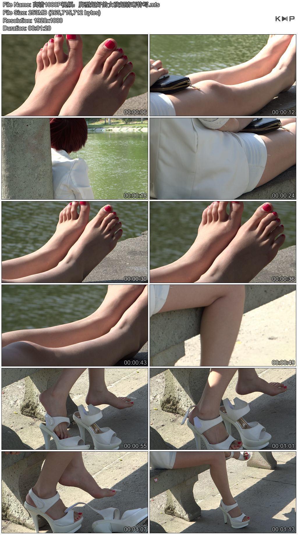 高清1080P视频：脚型超好的女孩超清晰特写